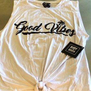 NWT Riot Queen, tie front T shirt.